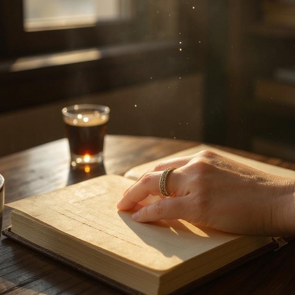 Silver & gold plated mesh design thumb ring size 8 - Picture 1 of 9